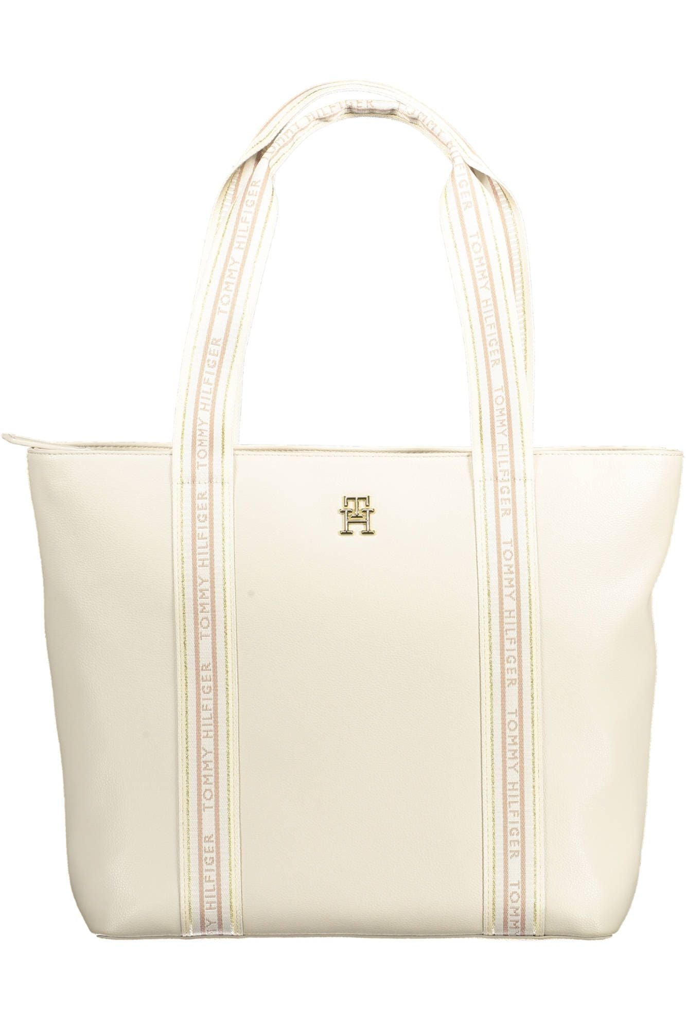 Chic Beige Shoulder Bag with Contrasting Details