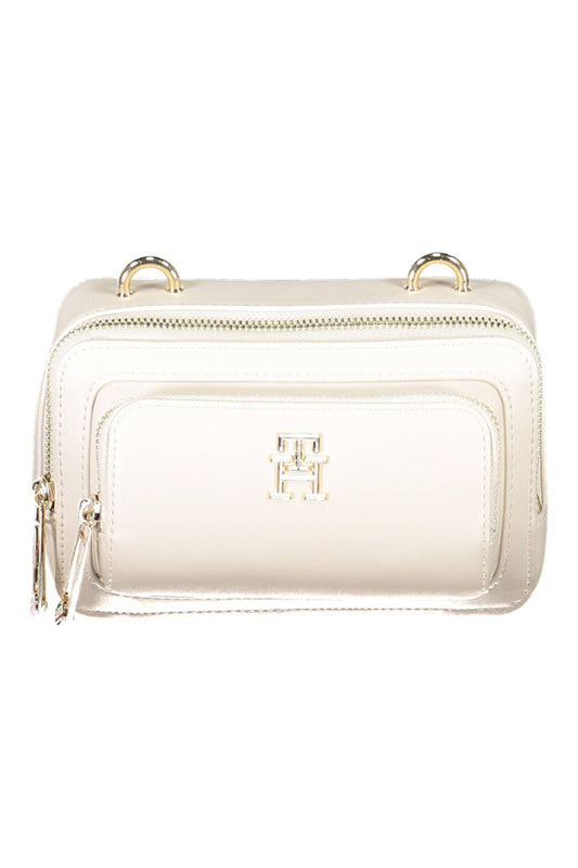 Chic White Contrast Detail Shoulder Bag