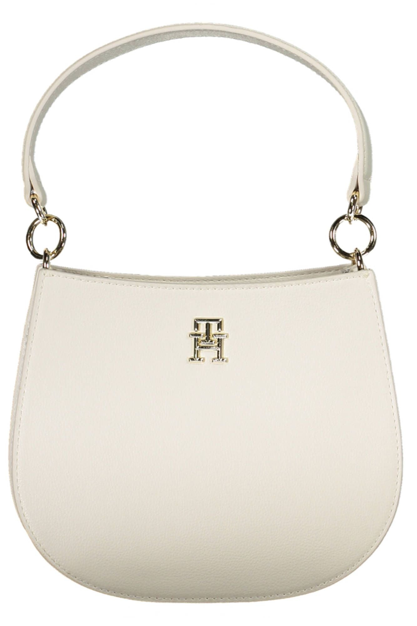 Chic White Contrast Detail Shoulder Bag