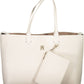 Elegant White Shoulder Bag with Pochette