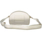 Chic White Zip Shoulder Bag with Logo Detail