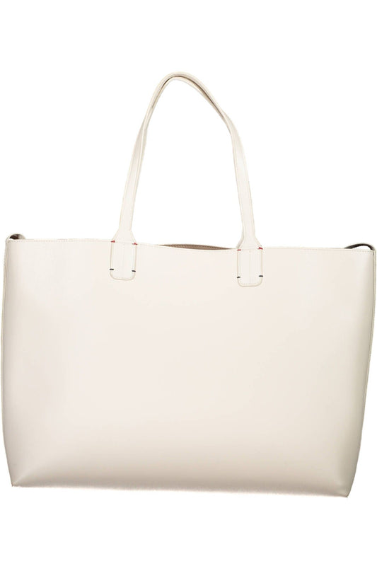 Elegant White Shoulder Bag with Pochette