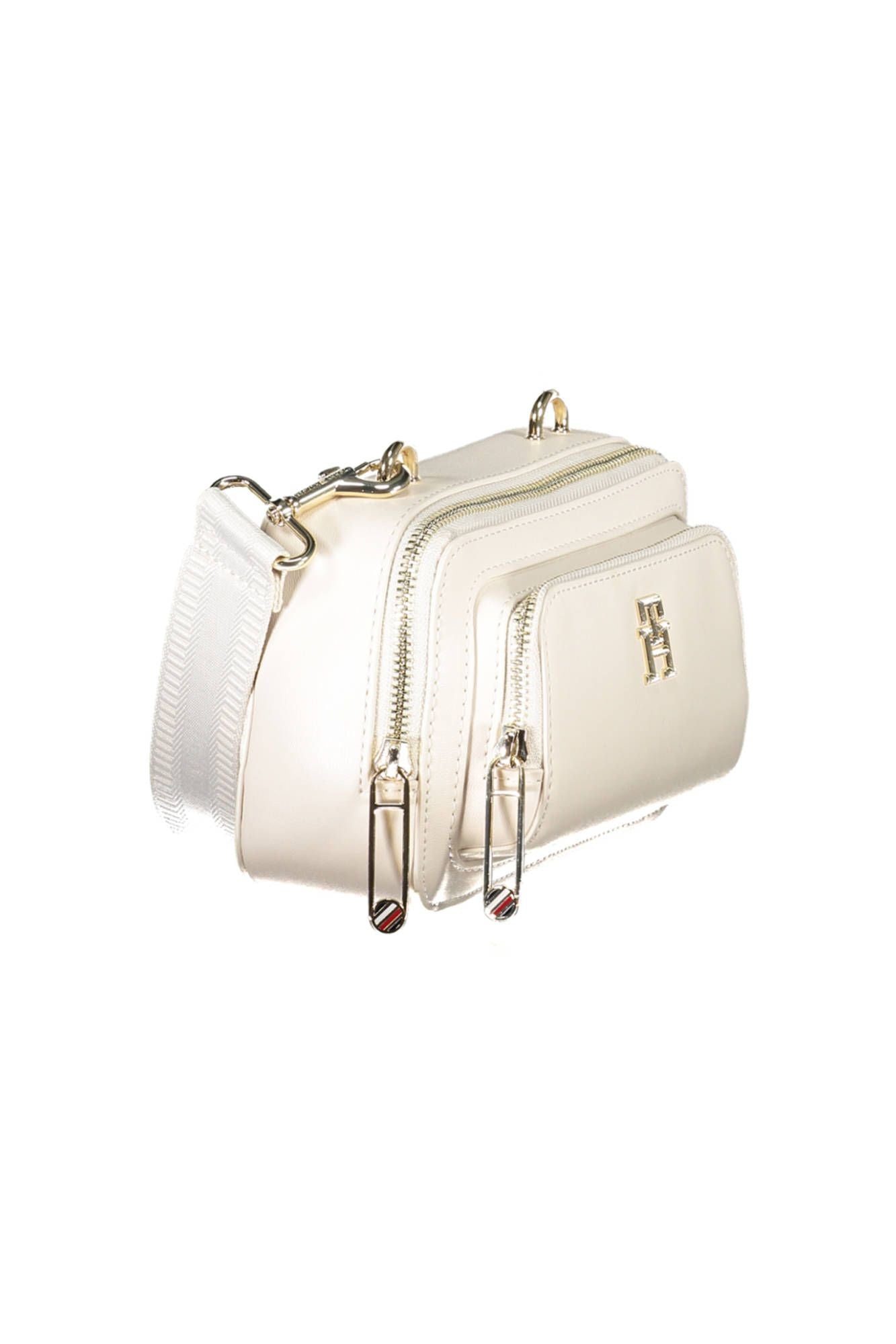 Chic White Contrast Detail Shoulder Bag