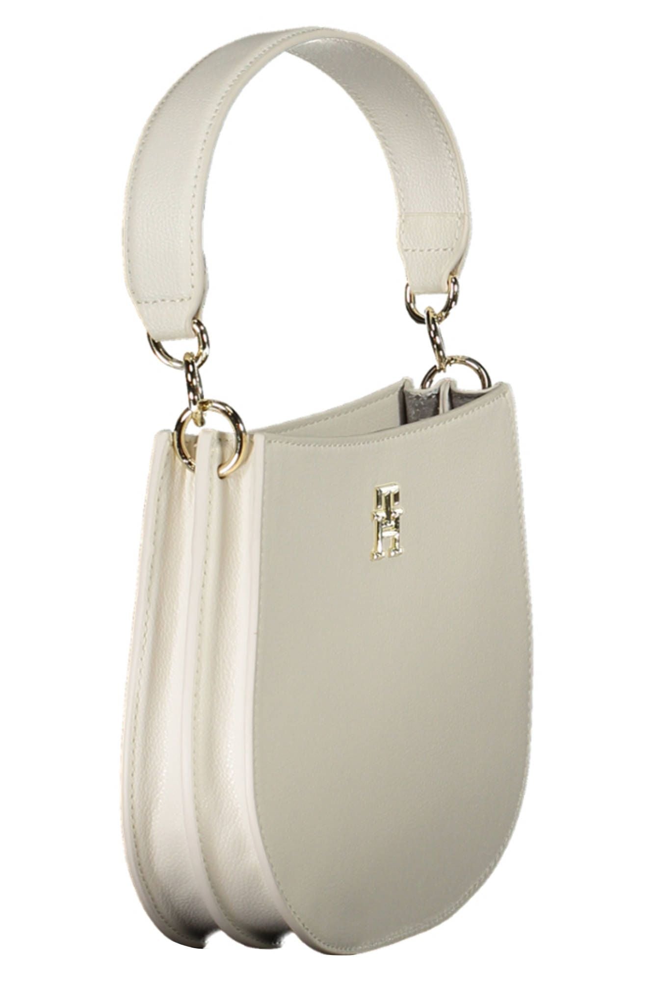 Chic White Contrast Detail Shoulder Bag