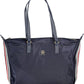 Chic Blue Recycled Nylon Zip Handbag