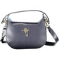 Chic Blue Magnetic Handbag with Contrasting Details