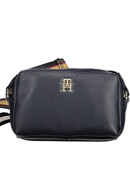 Elegant Blue Shoulder Bag with Contrasting Details