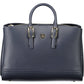Chic Blue Two-Handle Shoulder Strap Bag