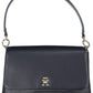 Elegant Blue Shoulder Bag with Contrasting Details