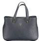 Elegant Blue Multi-Compartment Handbag
