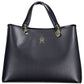 Elegant Blue Handbag with Versatile Handles