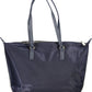 Chic Blue Recycled Nylon Zip Handbag