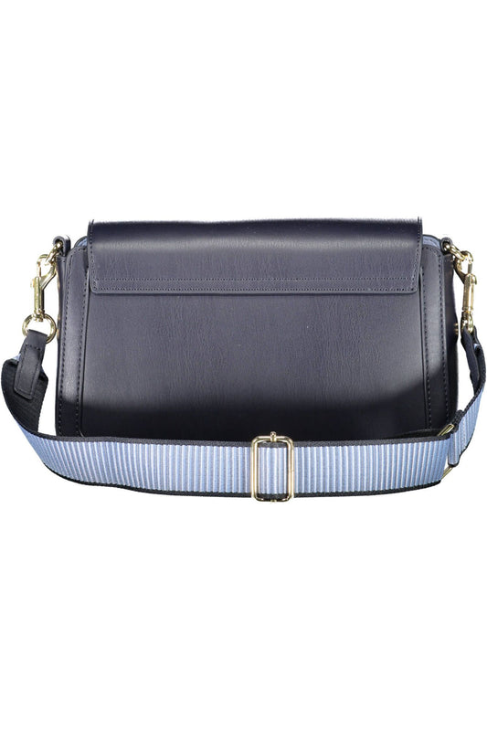 Elegant Blue Shoulder Bag with Contrast Details