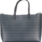 Chic Reversible Tote with Clutch in Contrasting Blue