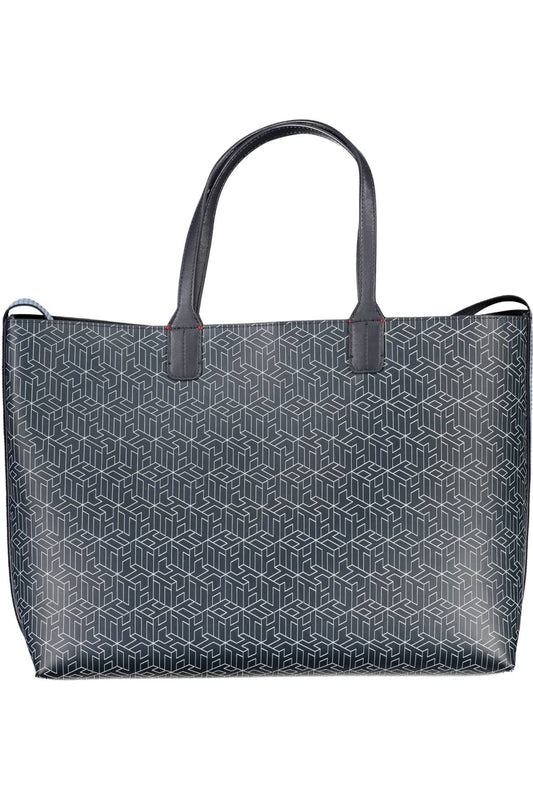 Chic Reversible Tote with Clutch in Contrasting Blue