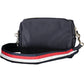 Chic Blue Shoulder Bag with Contrasting Details