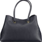 Chic Blue Shoulder Bag with Contrasting Details
