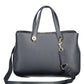Elegant Blue Multi-Compartment Handbag