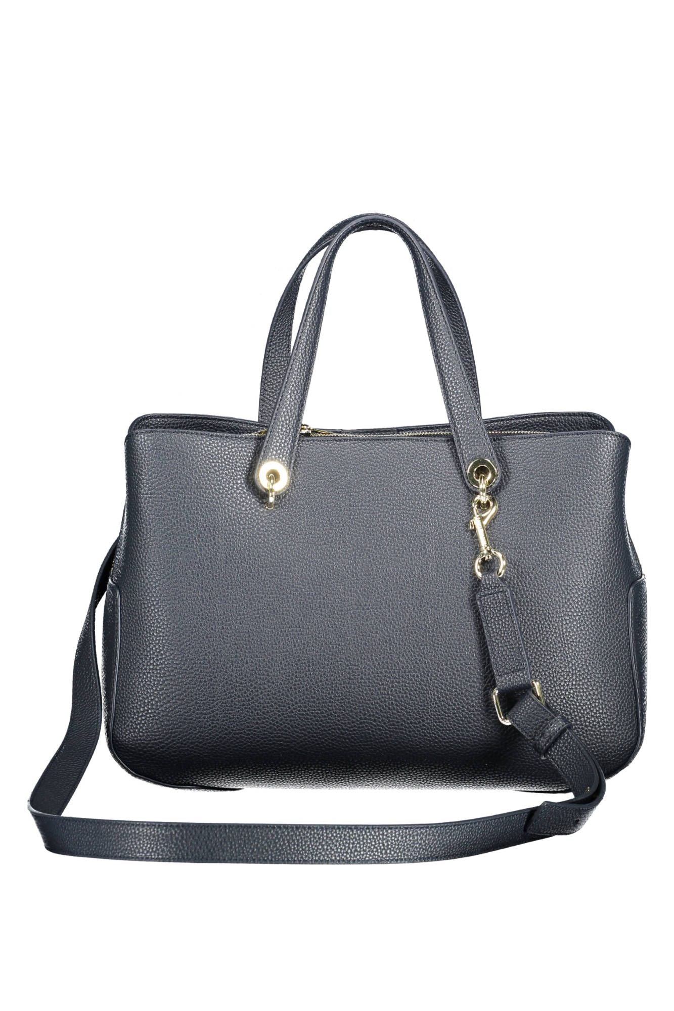 Elegant Blue Multi-Compartment Handbag