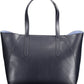 Chic Blue Shoulder Bag with Contrasting Details