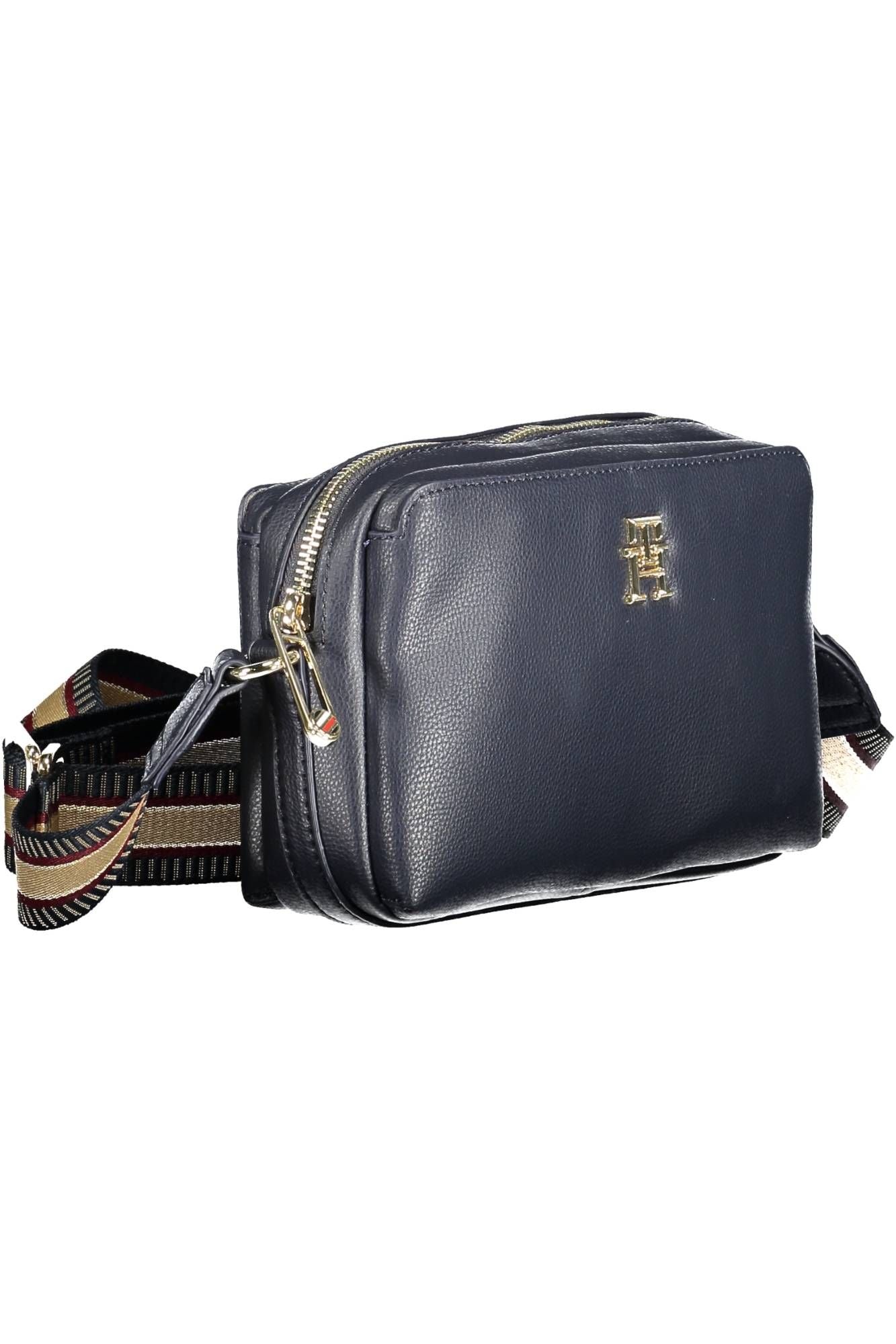 Elegant Blue Shoulder Bag with Contrasting Details