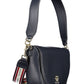 Elegant Blue Shoulder Bag with Contrasting Details