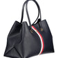 Chic Blue Shoulder Bag with Contrasting Details