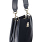 Elegant Blue Two-Compartment Handbag