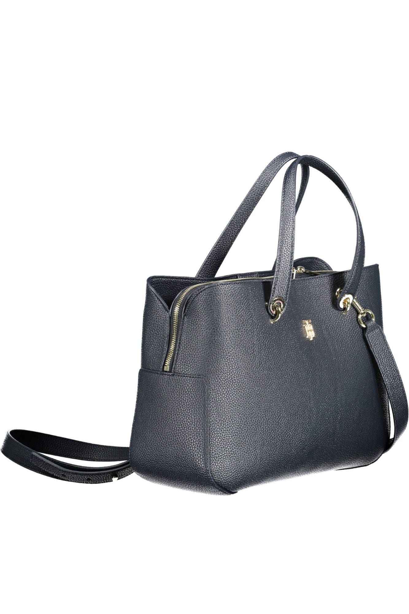 Elegant Blue Multi-Compartment Handbag