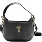 Elegant Black Shoulder Bag with Contrasting Details