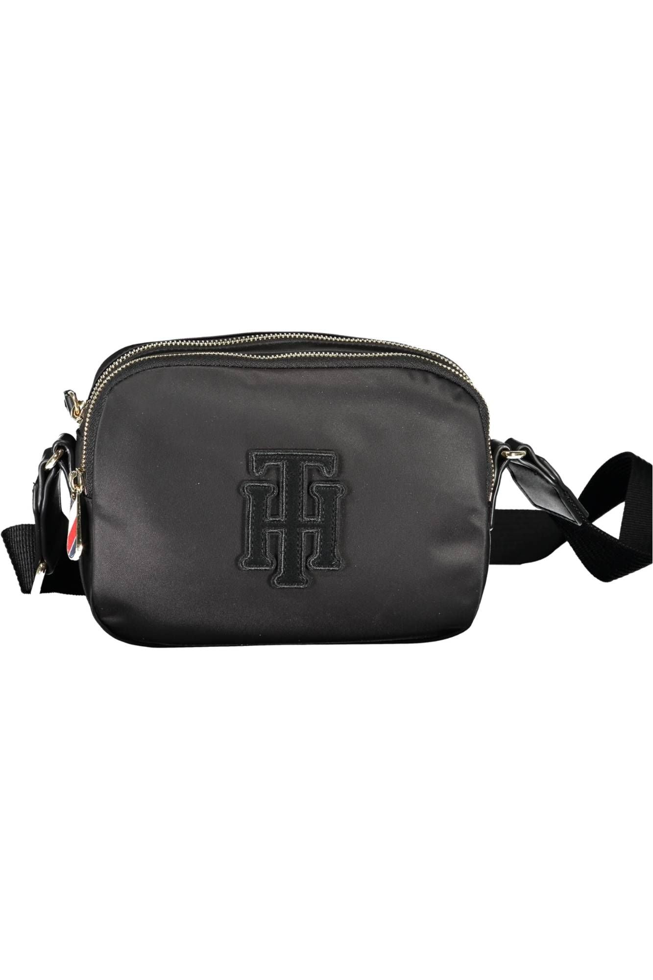 Elegant Black Contrasting Details Shoulder Bag