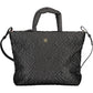 Chic Black Recycled Shoulder Bag with Logo Detail