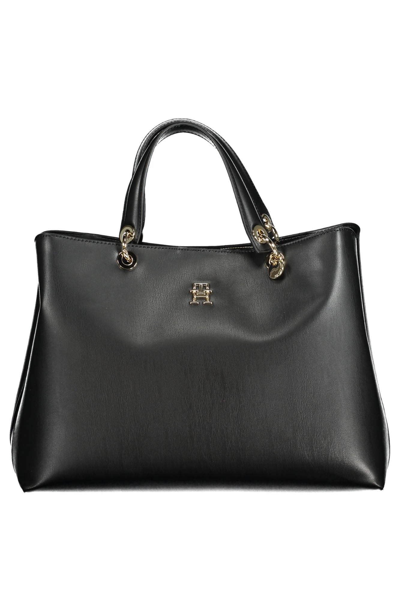 Elegant Black Multicompartment Handbag