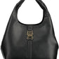 Elegant Black Shoulder Bag with Contrasting Details