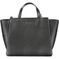 Chic Black Eco-Friendly Handbag with Logo Detail