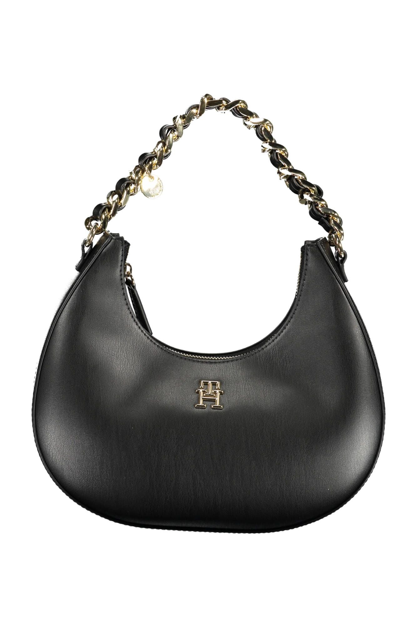 Elegant Black Chain Handle Satchel