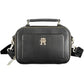 Elegant Black Polyurethane Handbag with Logo