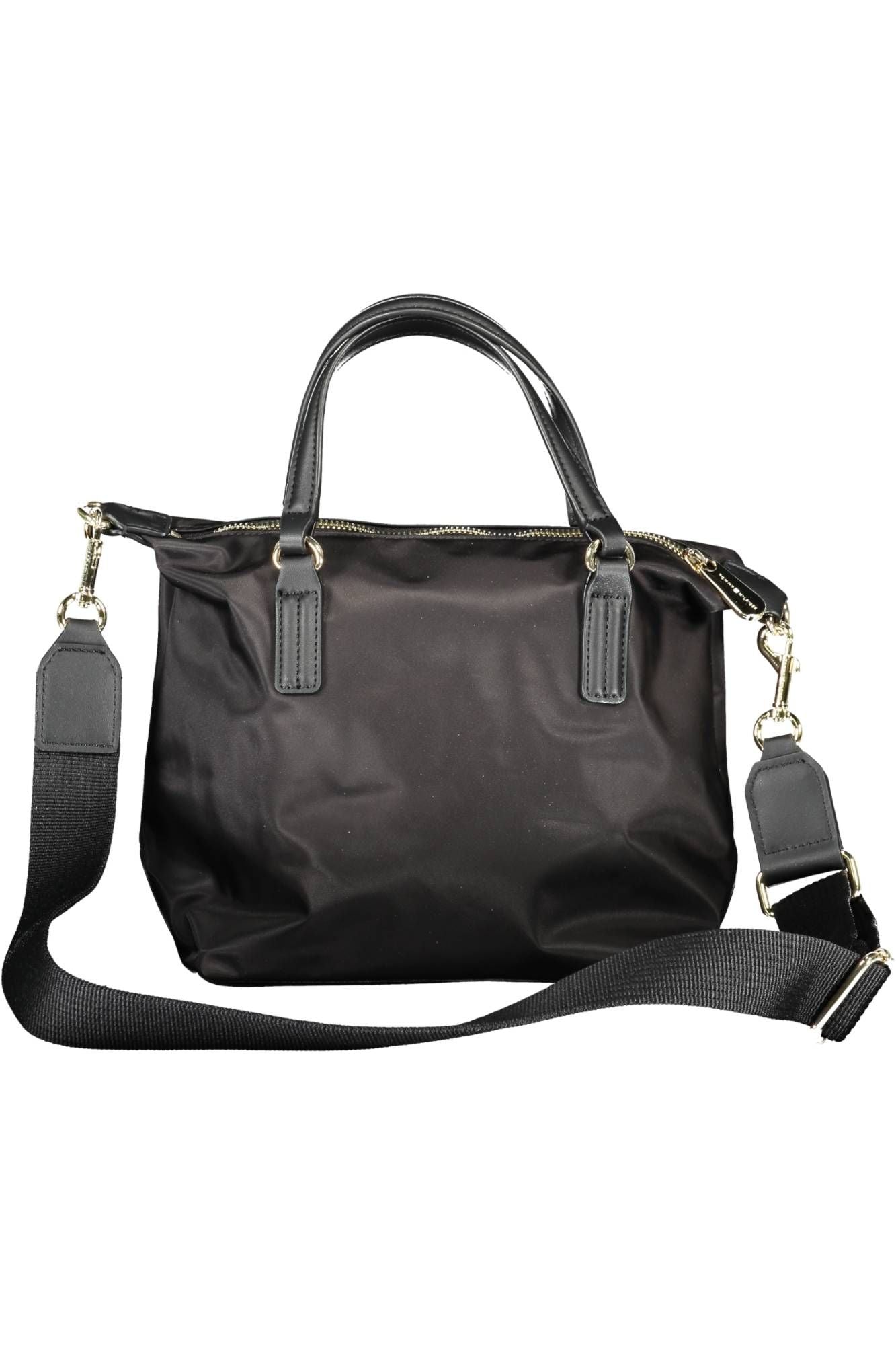 Elegant Black Nylon Handbag with Logo