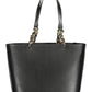 Elegant Black Shoulder Handbag with Contrasting Details