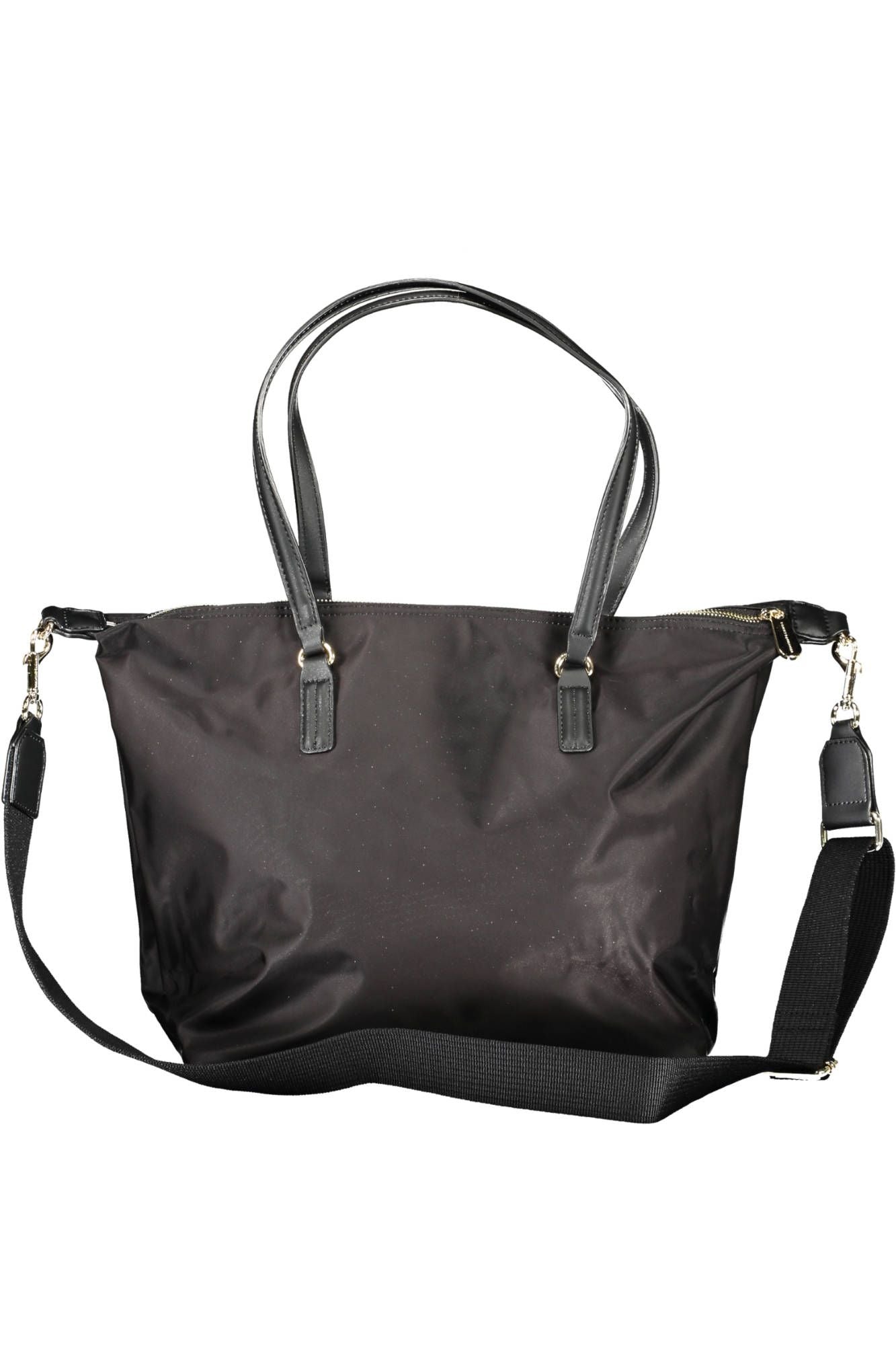 Elegant Black Shoulder Bag with Contrasting Accents