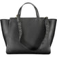 Chic Black Eco-Friendly Handbag with Logo Detail