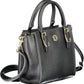 Elegant Black Shoulder Bag with Contrasting Details