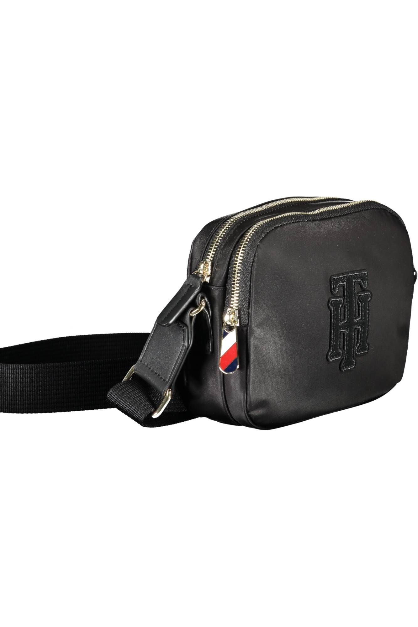 Elegant Black Contrasting Details Shoulder Bag