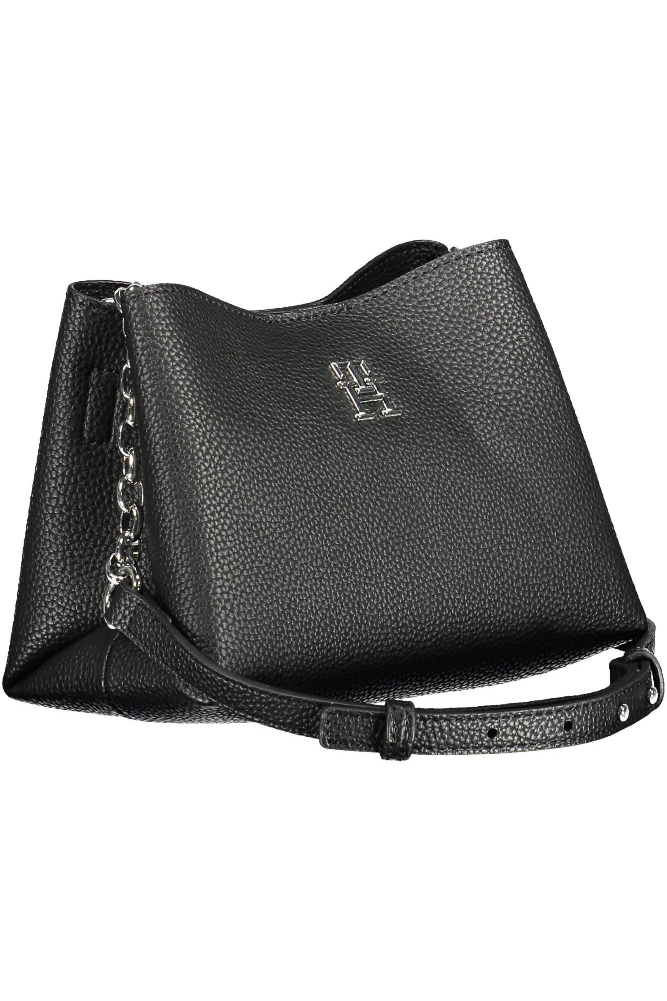 Elegant Black Polyester Shoulder Bag