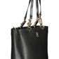 Elegant Black Shoulder Handbag with Contrasting Details