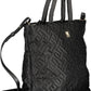 Chic Black Recycled Shoulder Bag with Logo Detail