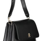 Elegant Black Shoulder Bag with Contrasting Details