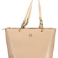 Chic Pink Shoulder Tote with Contrasting Details