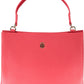 Chic Red Polyurethane Handbag with Logo Detail
