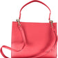 Chic Red Polyurethane Handbag with Logo Detail